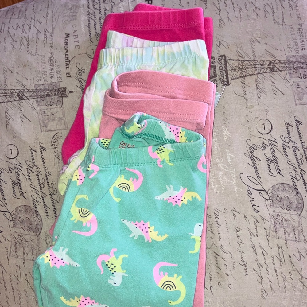 4 pack leggings size 7/8 different brands for little little girls